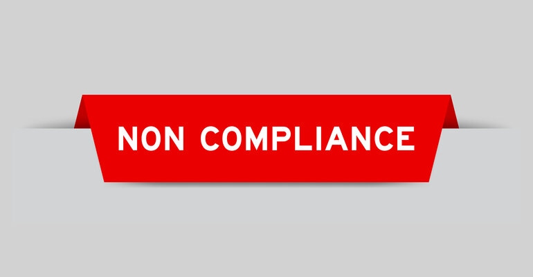 Noncompliance tag on file
