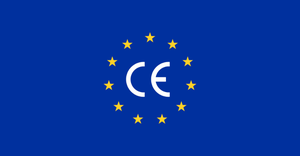 CE mark europe flag logo. Euro vector certificate symbol