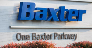 Baxter sign on headquarters building.png