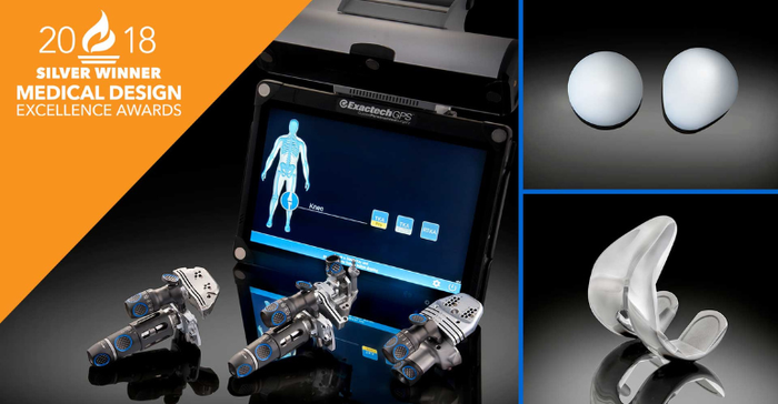Exactech's Truliant knee replacements, which won a silver award in the 2018 Medical Design Excellence Awards. The device is now part of a massive recall due to a medical device packaging issue.