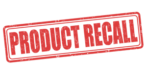 Product recall grunge rubber stamp on white background