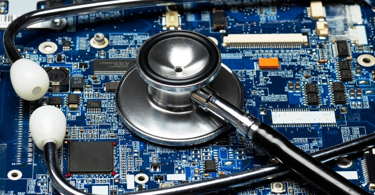 computer circuit board and a medical stethoscope 