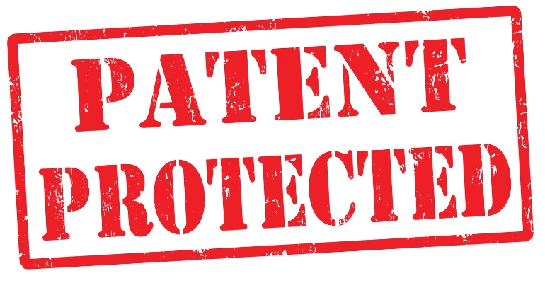 image design of a stamp that reads "patent protected"