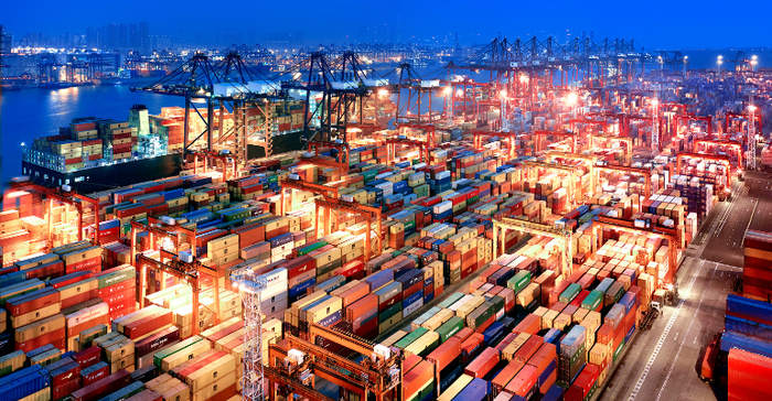 state of the global supply chain shown in this photo of the Hong Kong container terminal