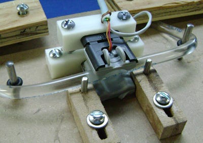 Component breadboard being tested on a phantom. 