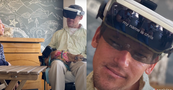 Person with disabilities using new augmented reality brain-computer interface system