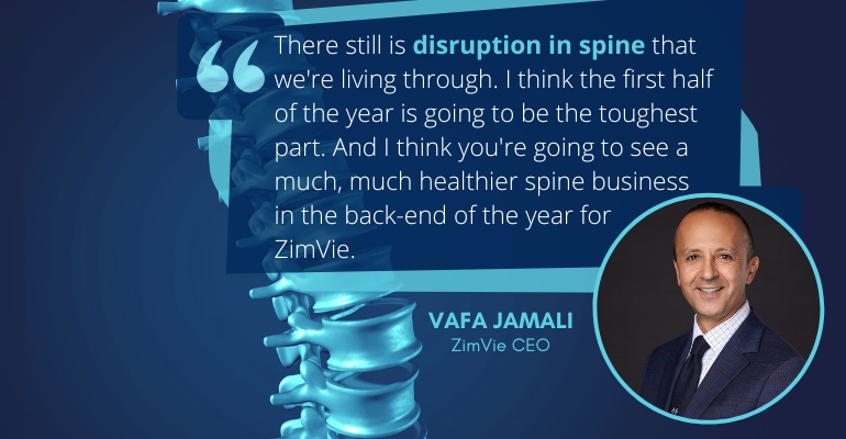 ZimVie CEO Vafa Jamali headshot and quote graphic
