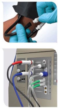 Connections to medical equipment need to be secure and convenient while also preventing misconnections.