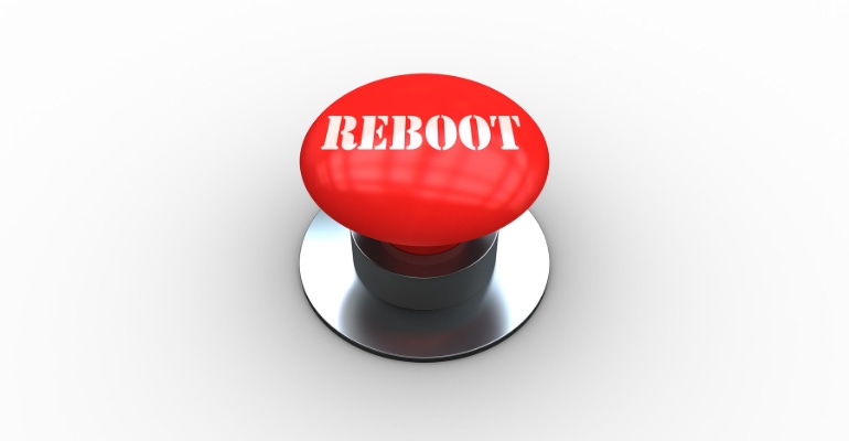 Healthcare priorities get a reboot, photo of a red "reboot" button