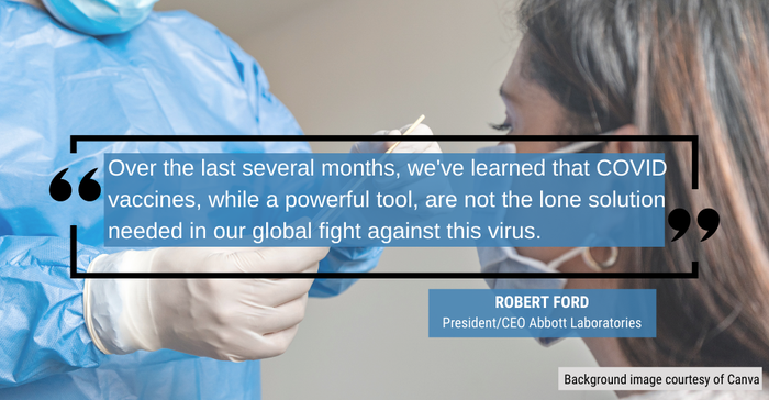 COVID-19 quote from Abbott CEO Robert Ford