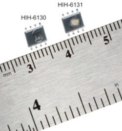 Honeywell HumidIcon digital humidity/temperature sensors are an example of how advanced packaging techniques make it practical to integrate multiple functions- temperature and humidity in this case - in a single compact package. 
