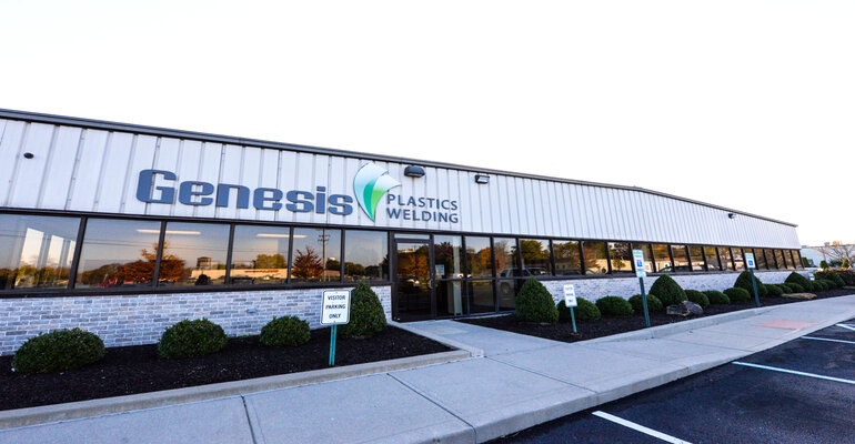 The front of Genesis Plastics Welding building