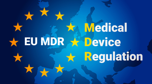 graphic showing map of Europe with "EU MDR" and "Medical Device Regulation" text