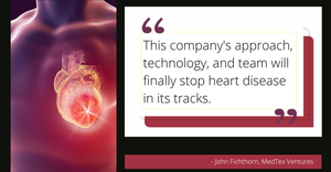 Graphic depicting heart disease alongside a quote about a new AI-based software to help doctors diagnose heart disease.