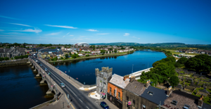 city view of Limerick, Ireland in July 2018. Ireland has attracted investments from major medical device companies like
