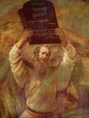 Moses 10 Commandments Rembrandt