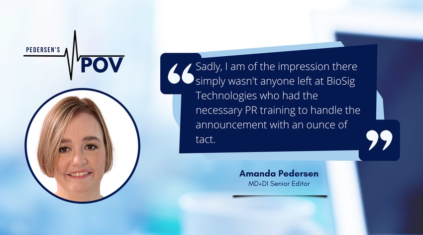 Graphic featuring the headshot of MD+DI Senior Editor Amanda Pedersen and a pull quote from her opinion column, Pedersen's POV.