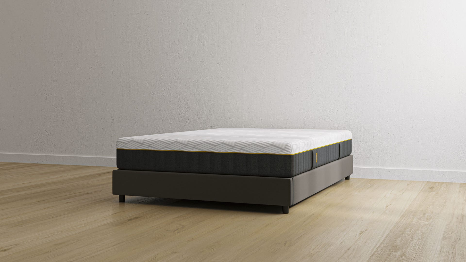 Letto contenitore grigio senza testiera con materasso
