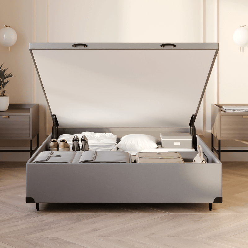Cama Baú Emma | Cama com design premium | Baú para arrumação | Abertura sem esforço