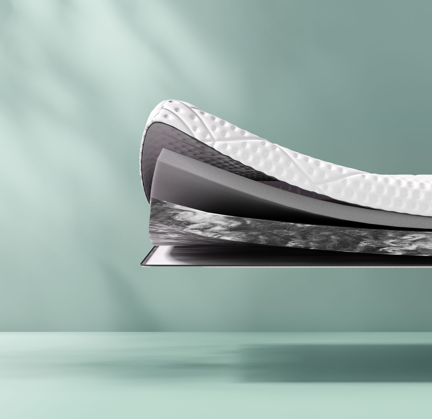 Nachhaltiger Emma Premium Topper mit sichtbaren Schichten.