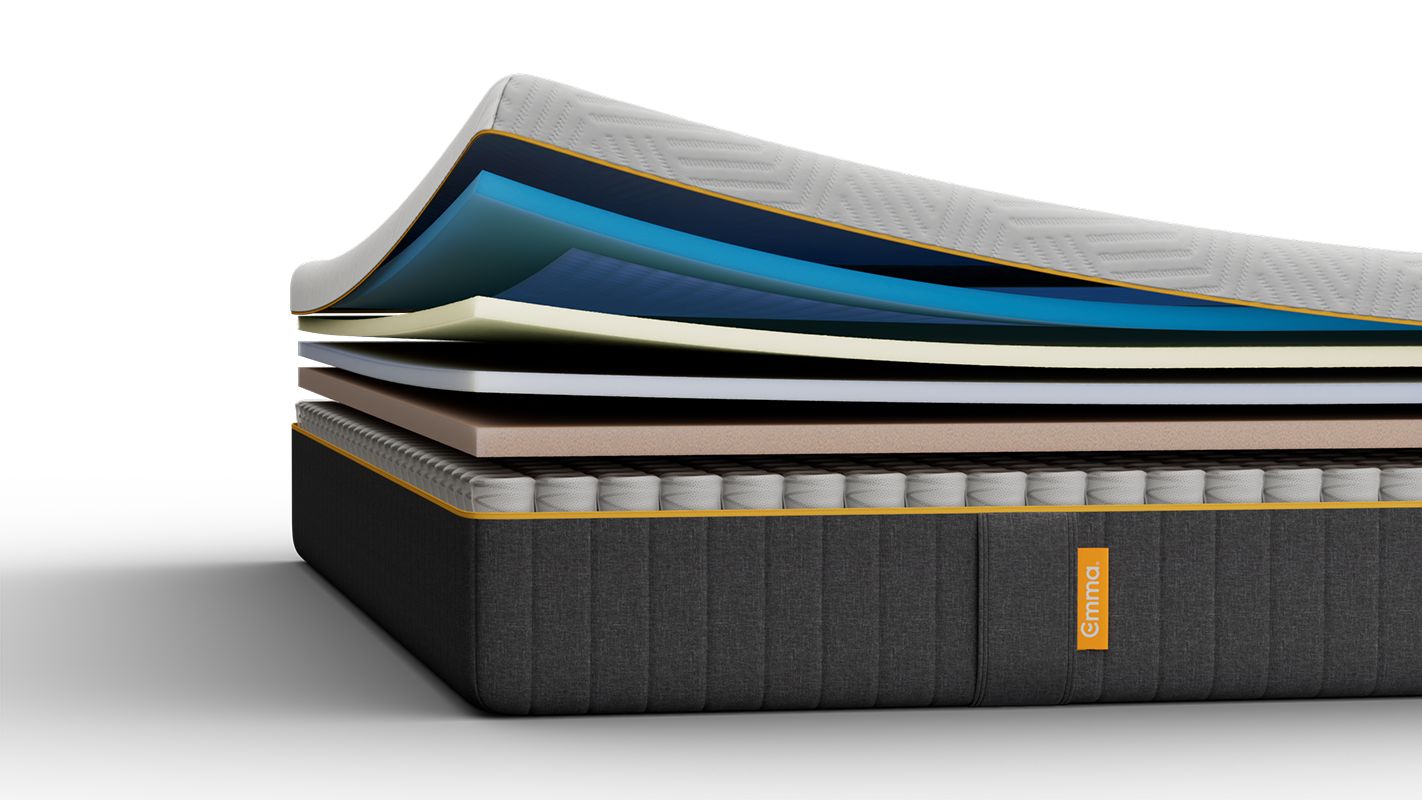 Emma Original Elite Mattress with seven exposed layers.