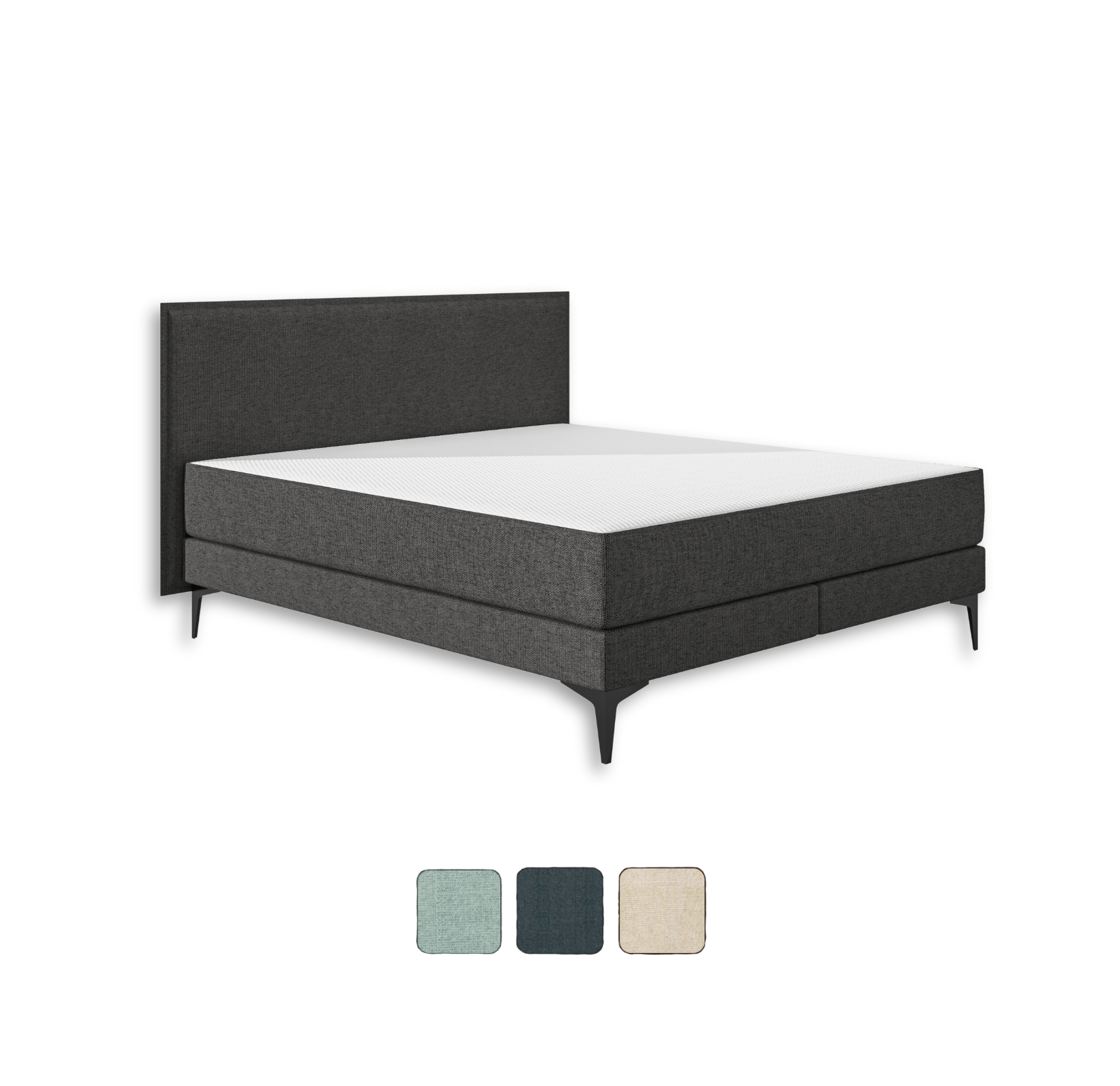 Emma Elite Boxspringbett V2 in Dunkelgrau.