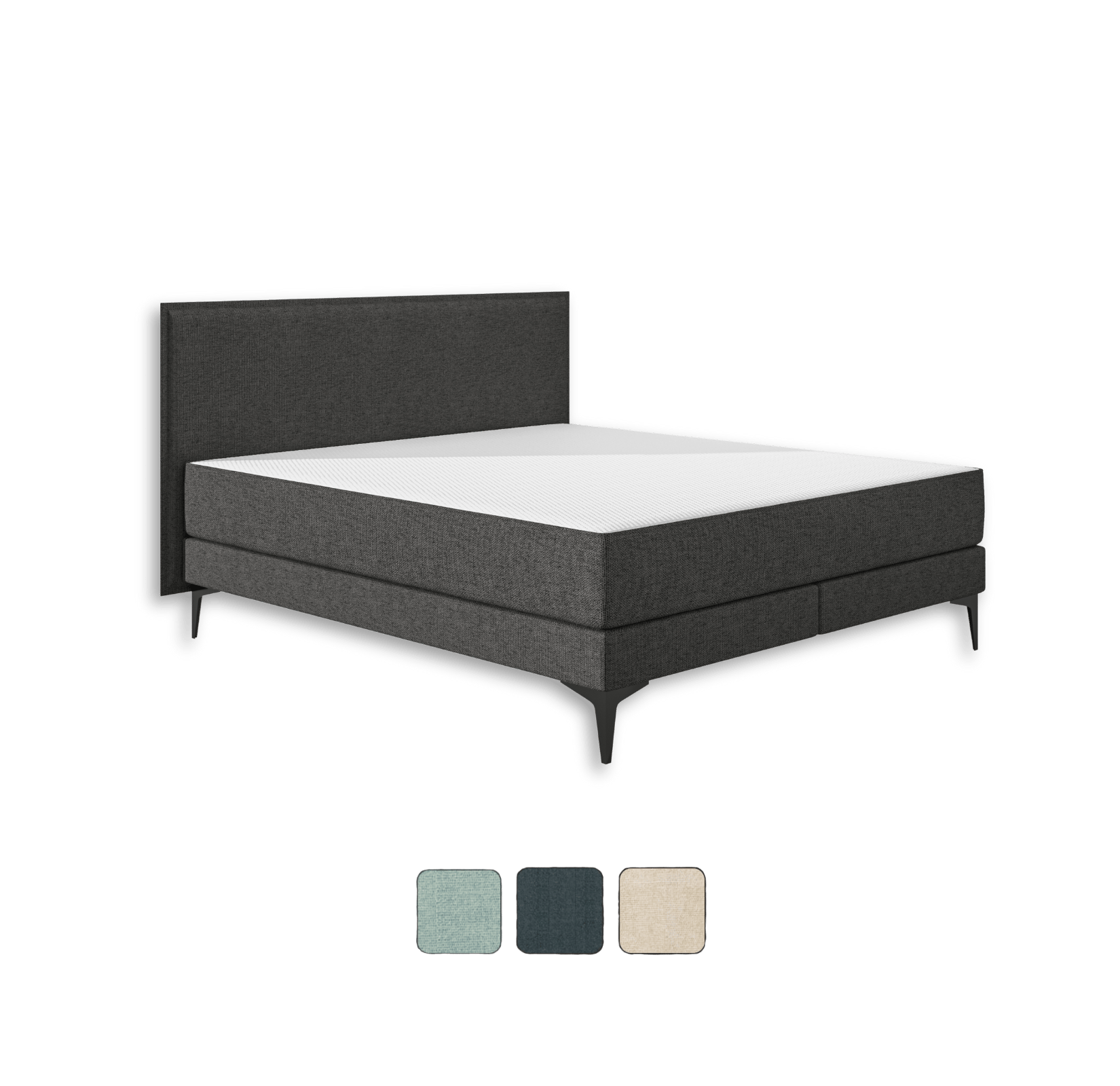 Emma Elite Boxspringbett Komfort V2 in Dunkelgrau.