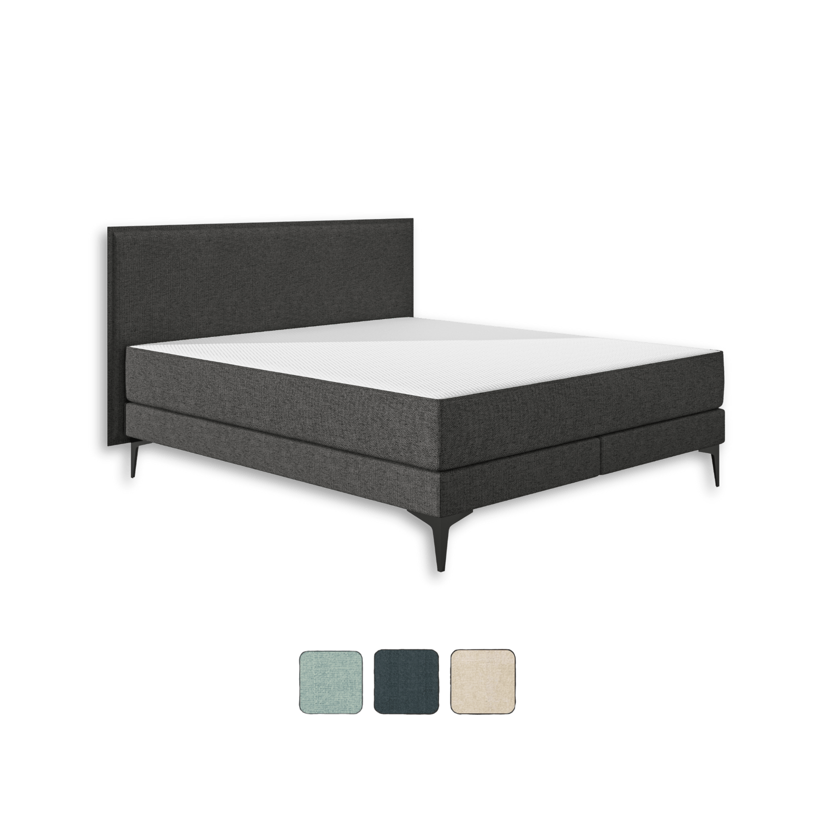 Emma Elite Boxspringbett V2 in Dunkelgrau.
