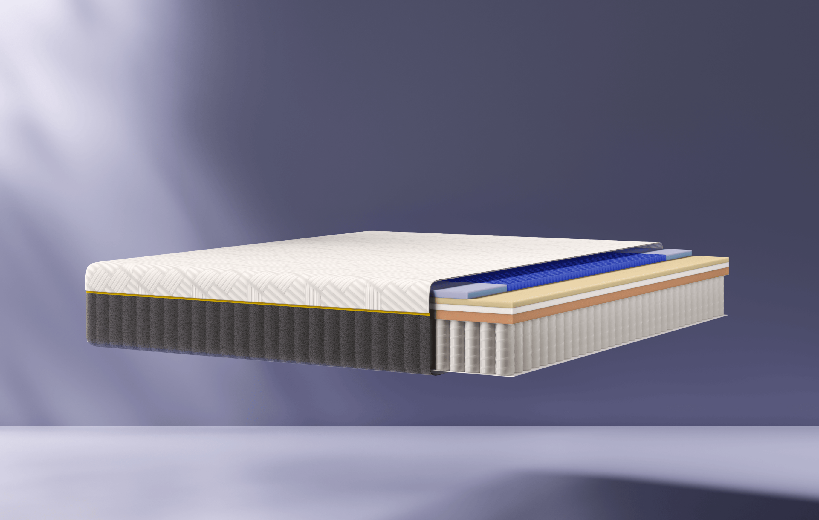 An Emma Mattress with 7 layers including an airgrid layer, Emma'slatest innovation for weightless comfort and support.