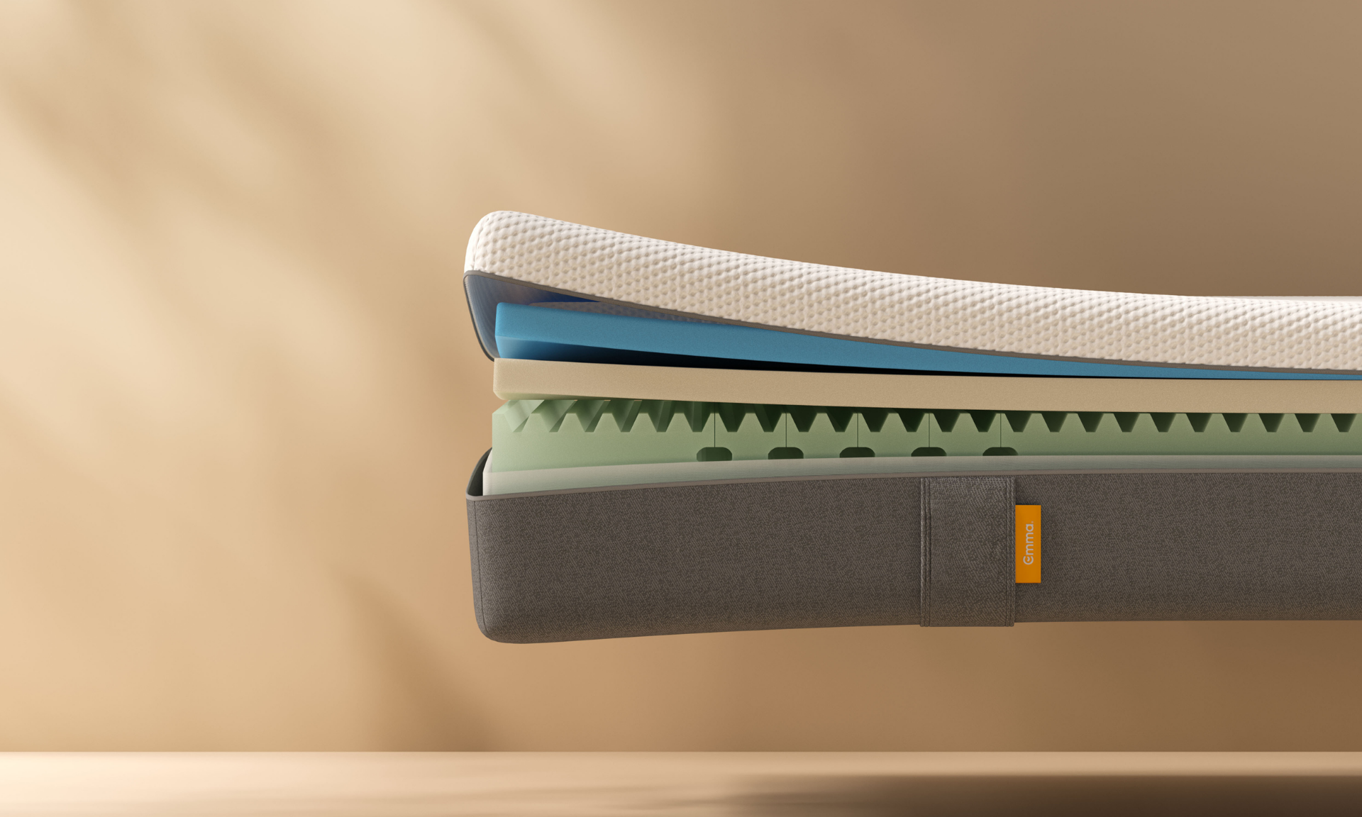 Colchón emma original viscoelástico con etiqueta de hasta pago 36 cuotas