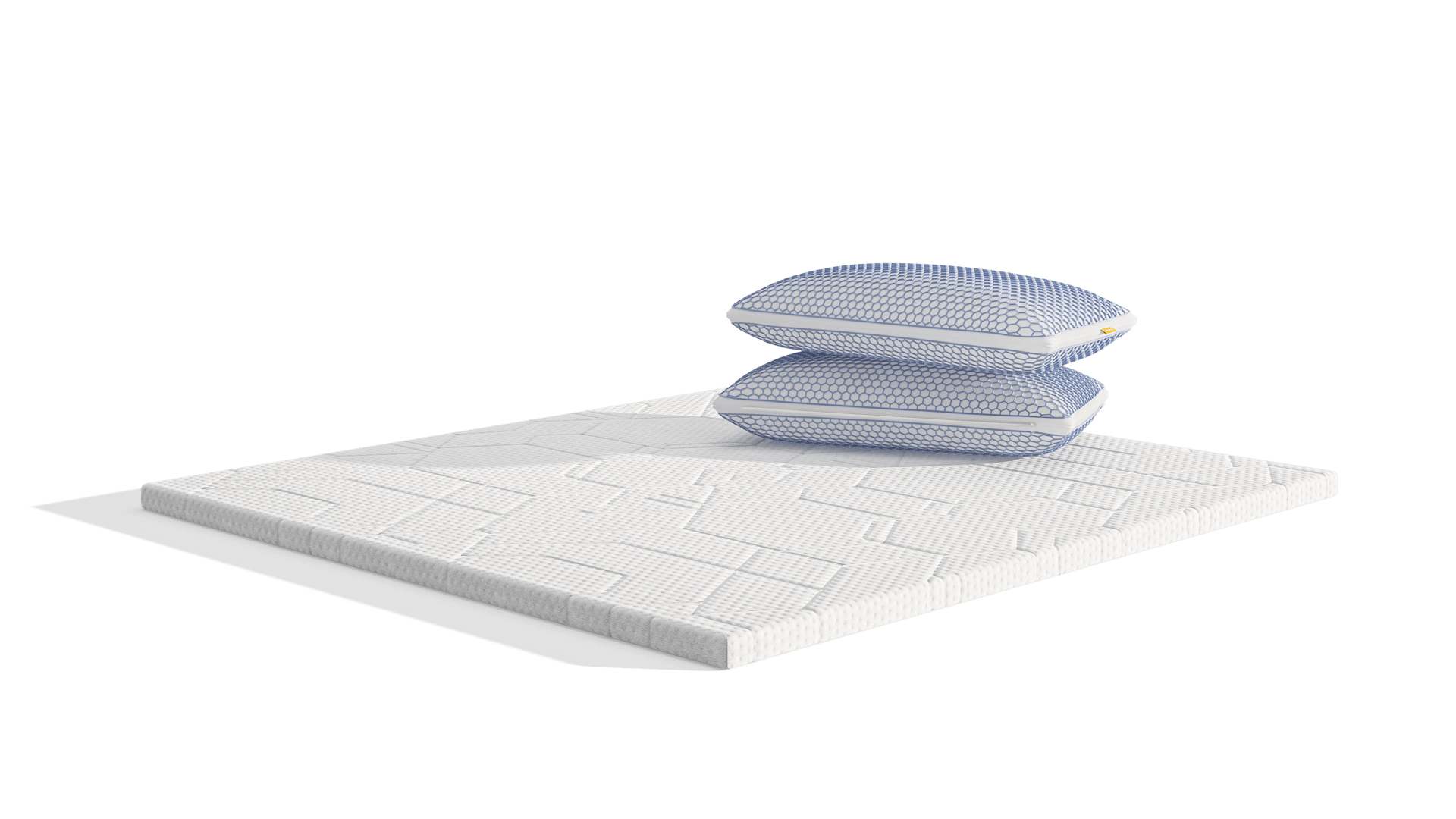 Uma imagem do Kit Sobrecolchão Original Pro, que inclui um sobrecolchão Zero Gravity, e uma Almofada Emma Original Microfibra Elite