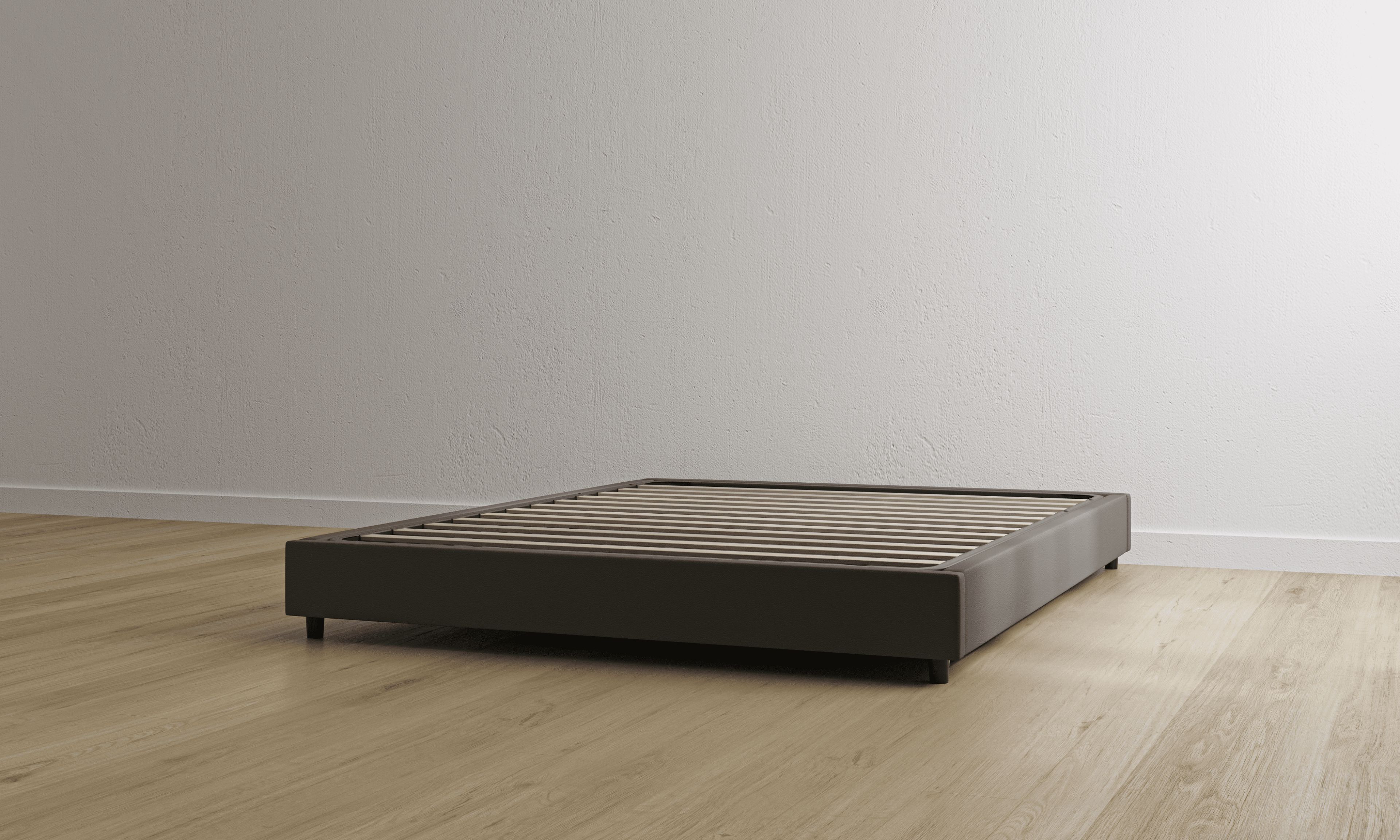 Letto contenitore grigio senza testiera