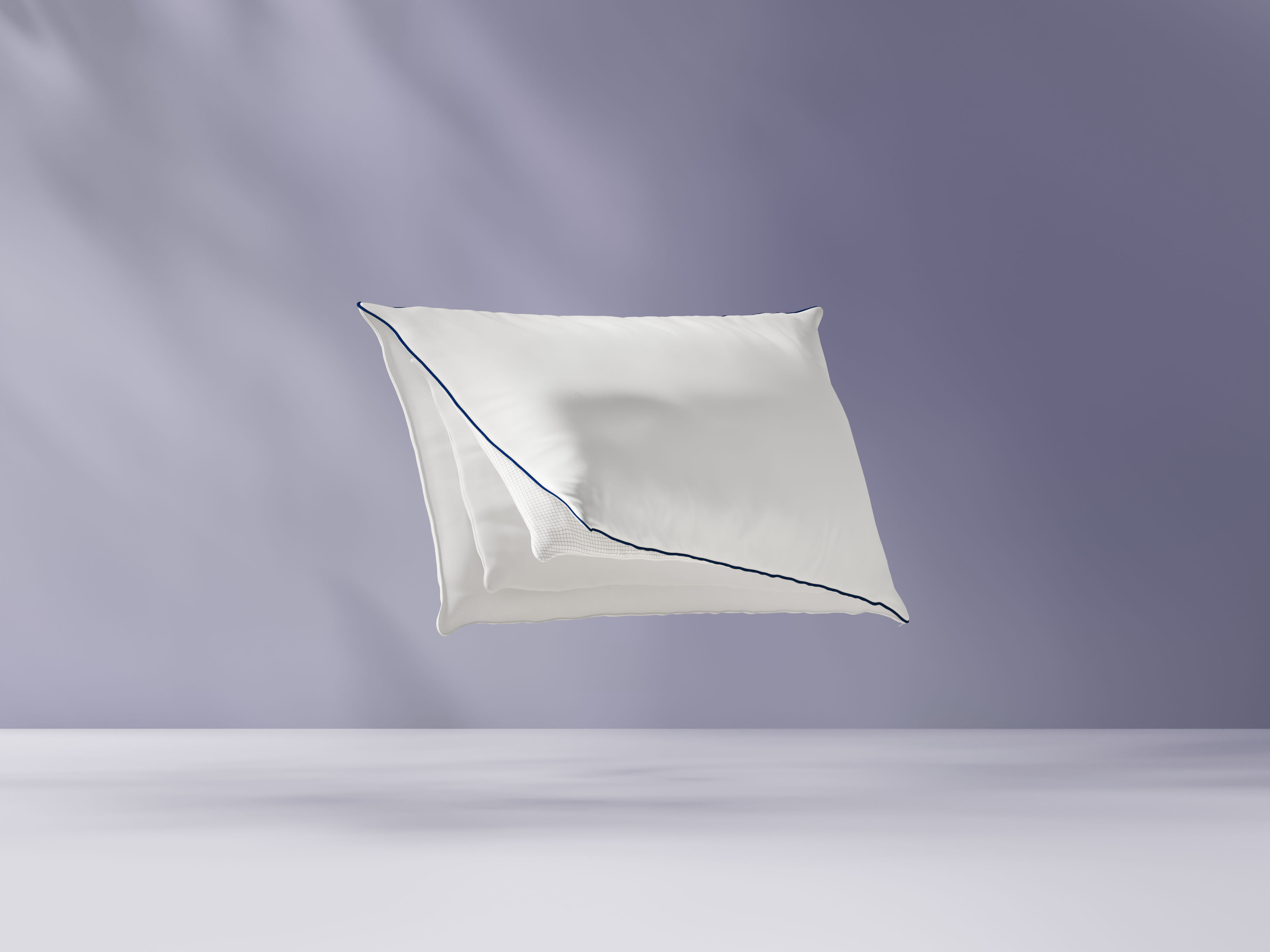 Emma Premium Flauschpolster aufgeschnitten, um die inneren Schichten zu zeigen