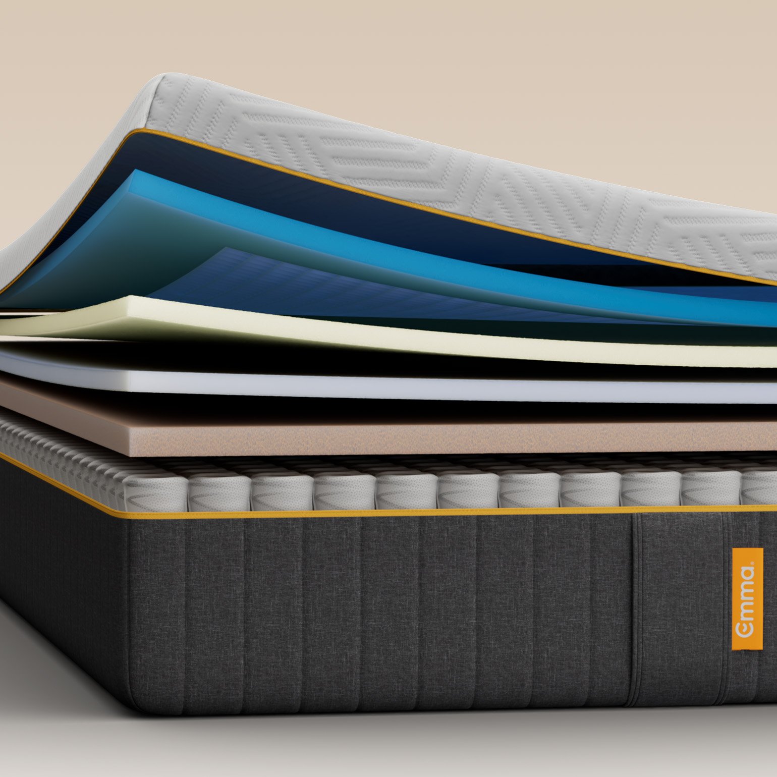 The Emma Original Elite side view with the seven exposed layers.