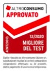 Premio al mejor colchón en prueba en 2020 por AltroConsumo en Italia