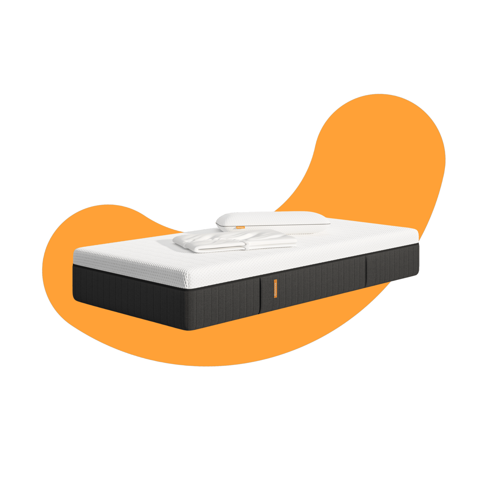 Emma Premium Set: 1x Matratze, 2x Kissen und 1x Spannbettlaken.