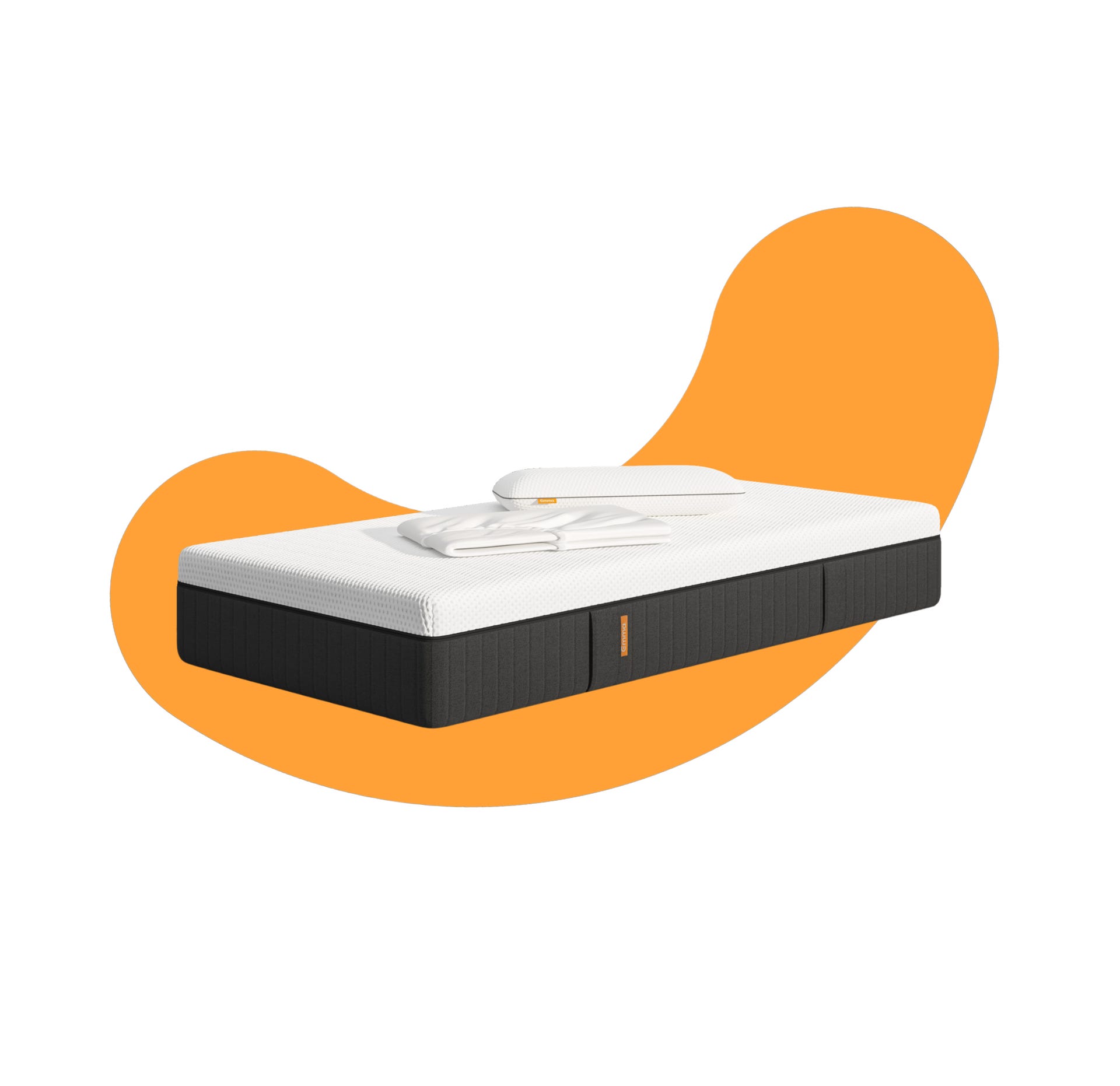 Emma Premium Set: 1x Matratze, 2x Kissen und 1x Spannbettlaken.