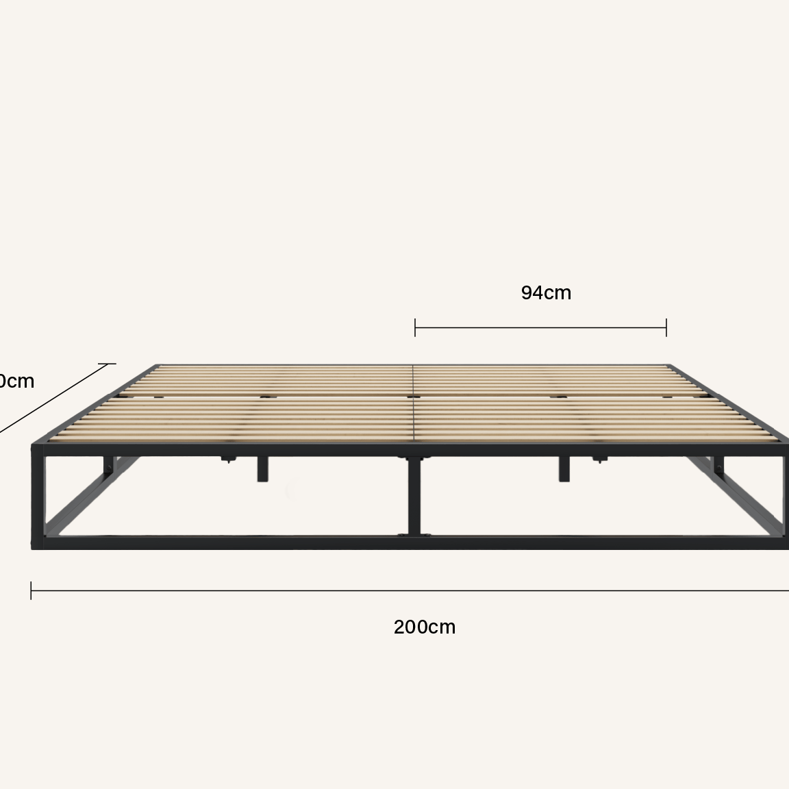 Yaheetech Bedframe metalen bedframe van metaal met lattenbodem, modern Yaheetech Bedframe metalen bedframe van metaal met lattenbodem, modern