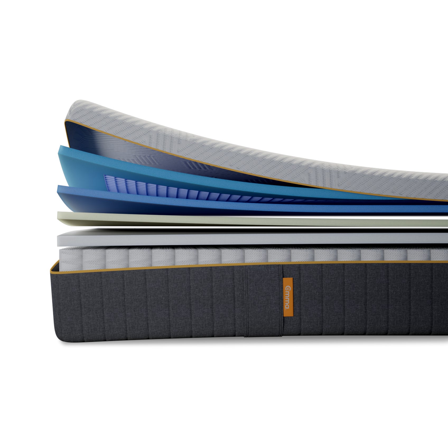 Materasso con molle insacchettate e quattro strati in memory foam