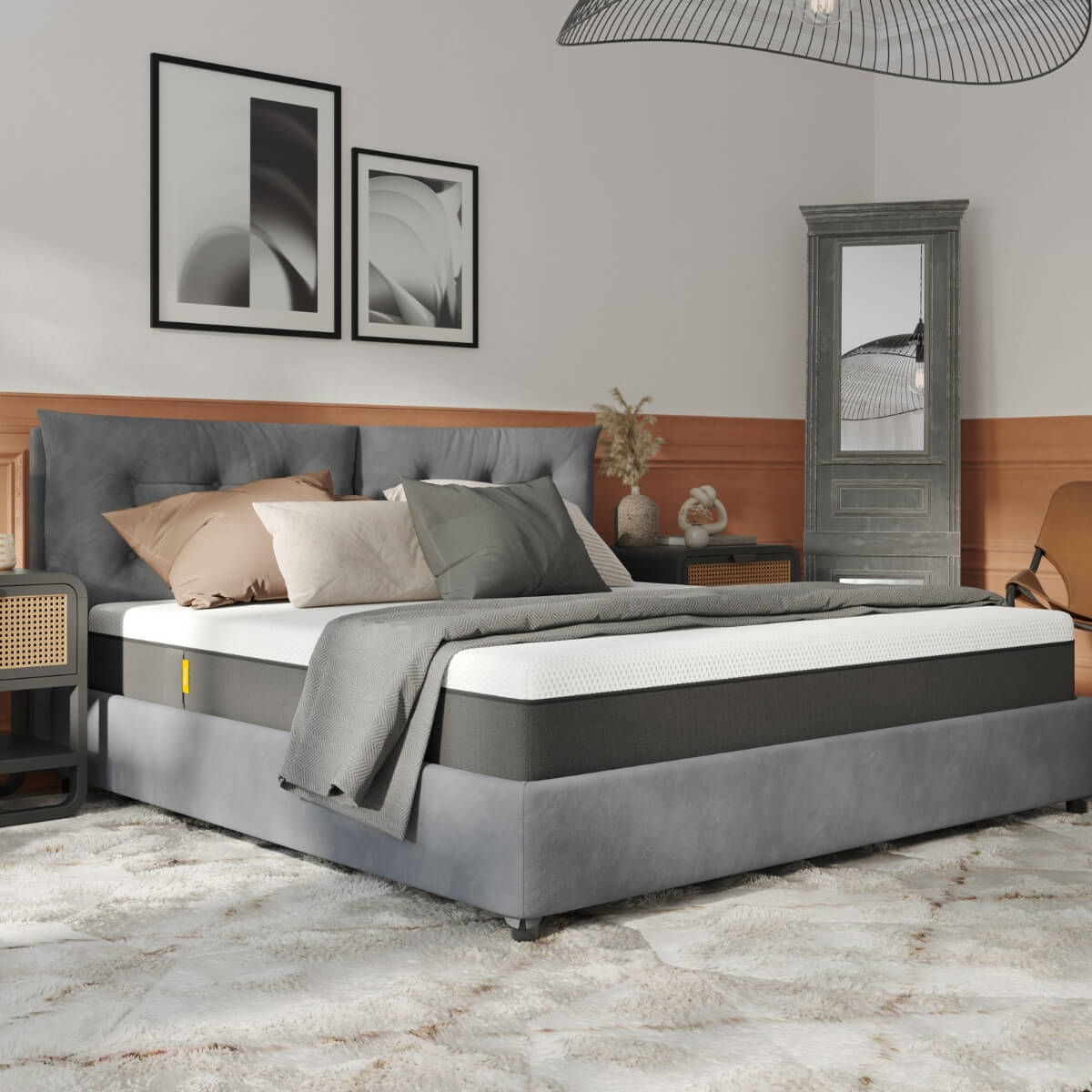 VCNY Home Set Letto Sophie 10 Pezzi - Microfibra, Grigio/rosa, Completo Di Piumino, Lenzuola, Cuscini E Coprimaterasso (matrimoniale)