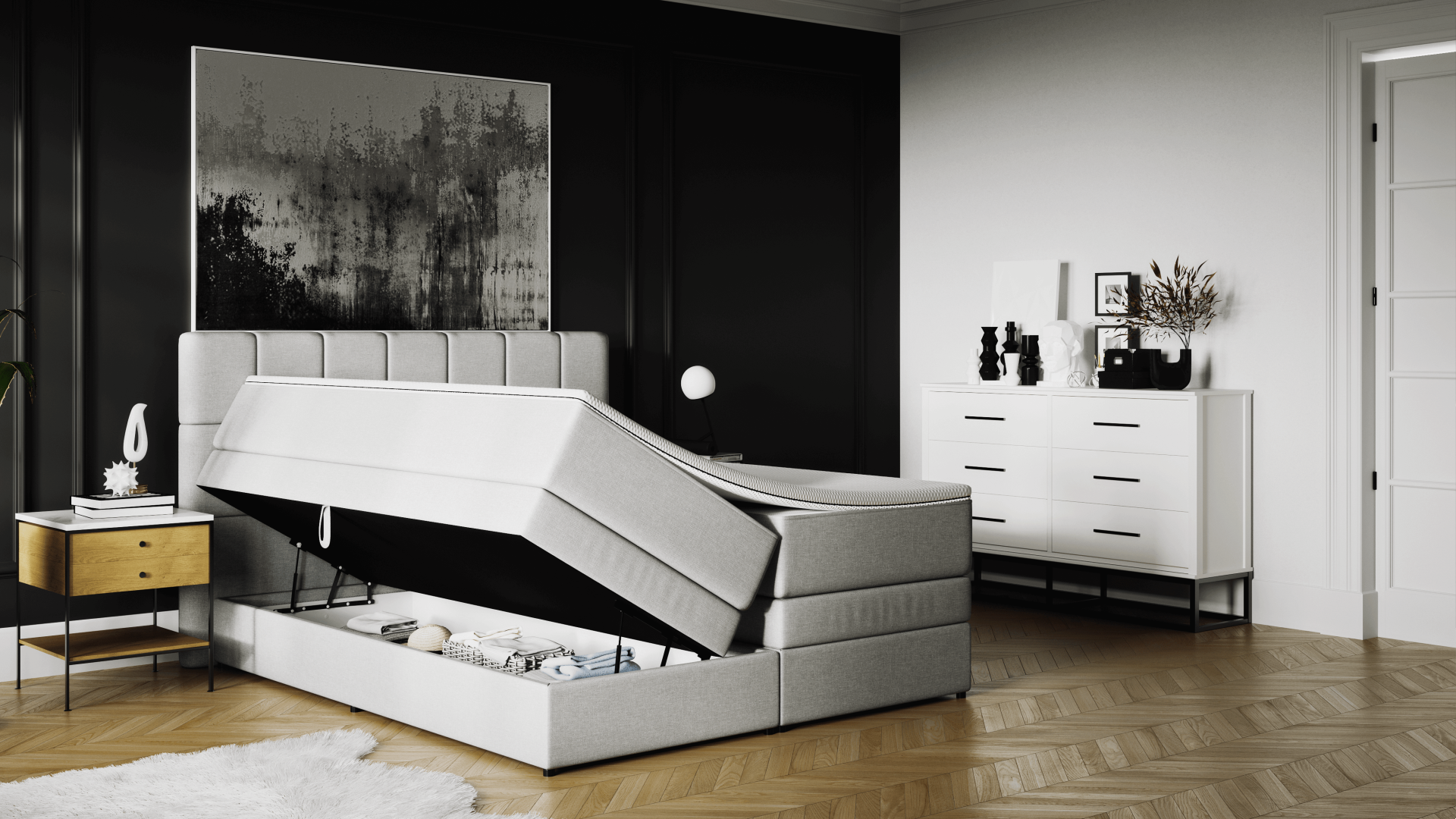 Emma Premium Stauraum Boxspringbett