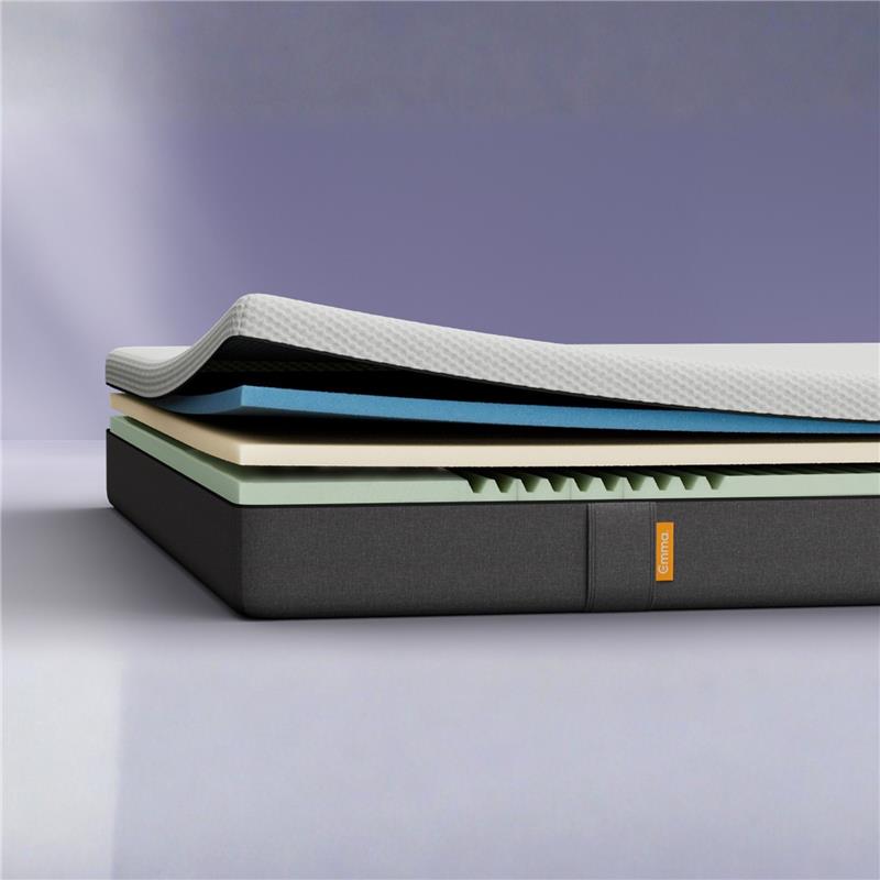 Colchão Emma Original com suas 3 camadas e capa visíveis