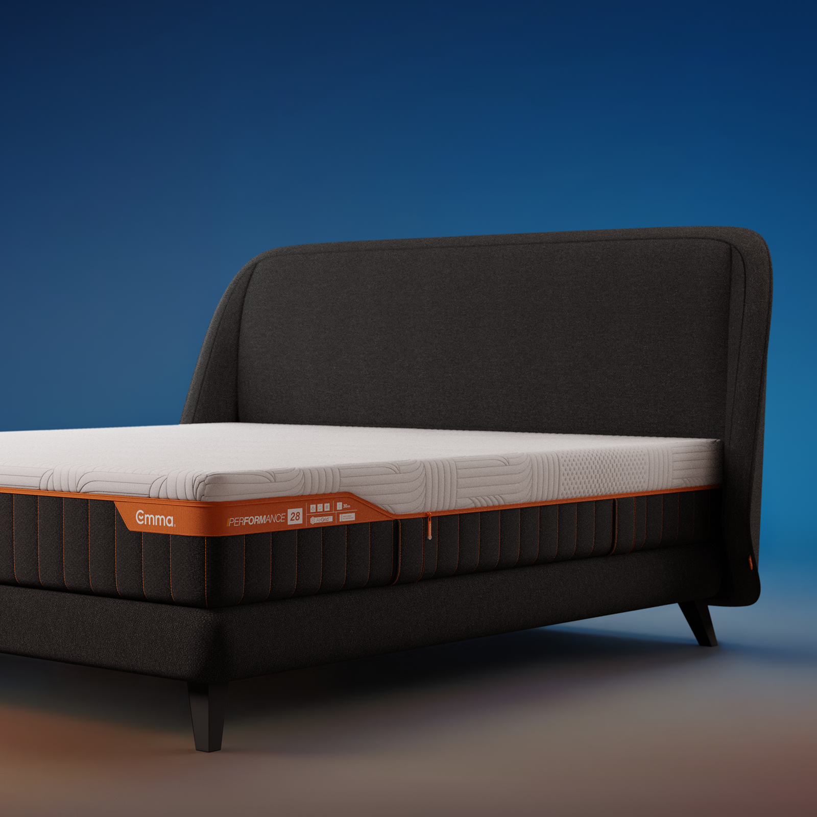 Emma Performance Boxspring – 160x200cm – Antraciet – Performance Matras 30cm