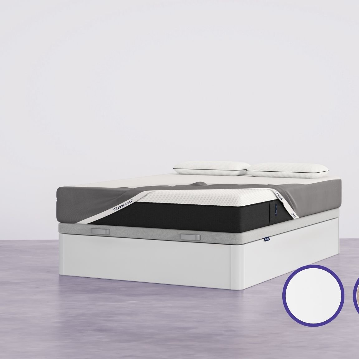 pack canape premium blanco con almohadas y protector