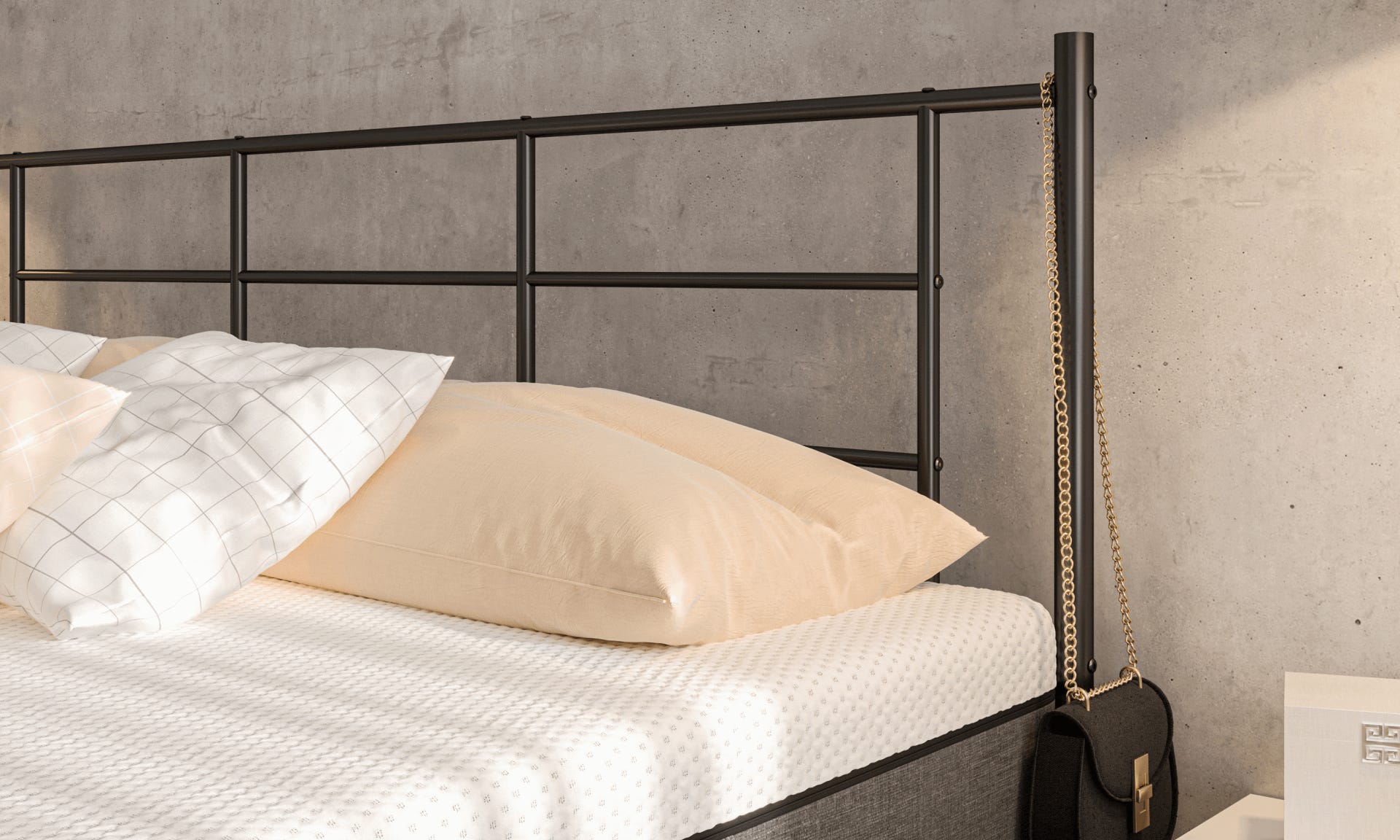 Emma Metal Bed - Modern, sleek design.