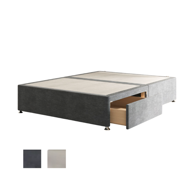 Emma Divan Bed customisable colours and storage.