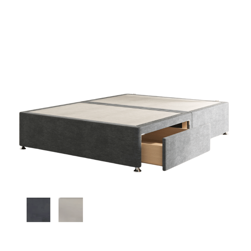 Emma Divan Bed customisable colours and storage.