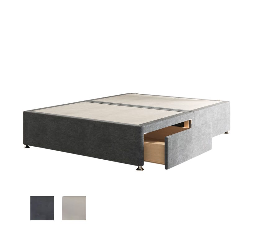 Emma Divan Bed customisable colours and storage.