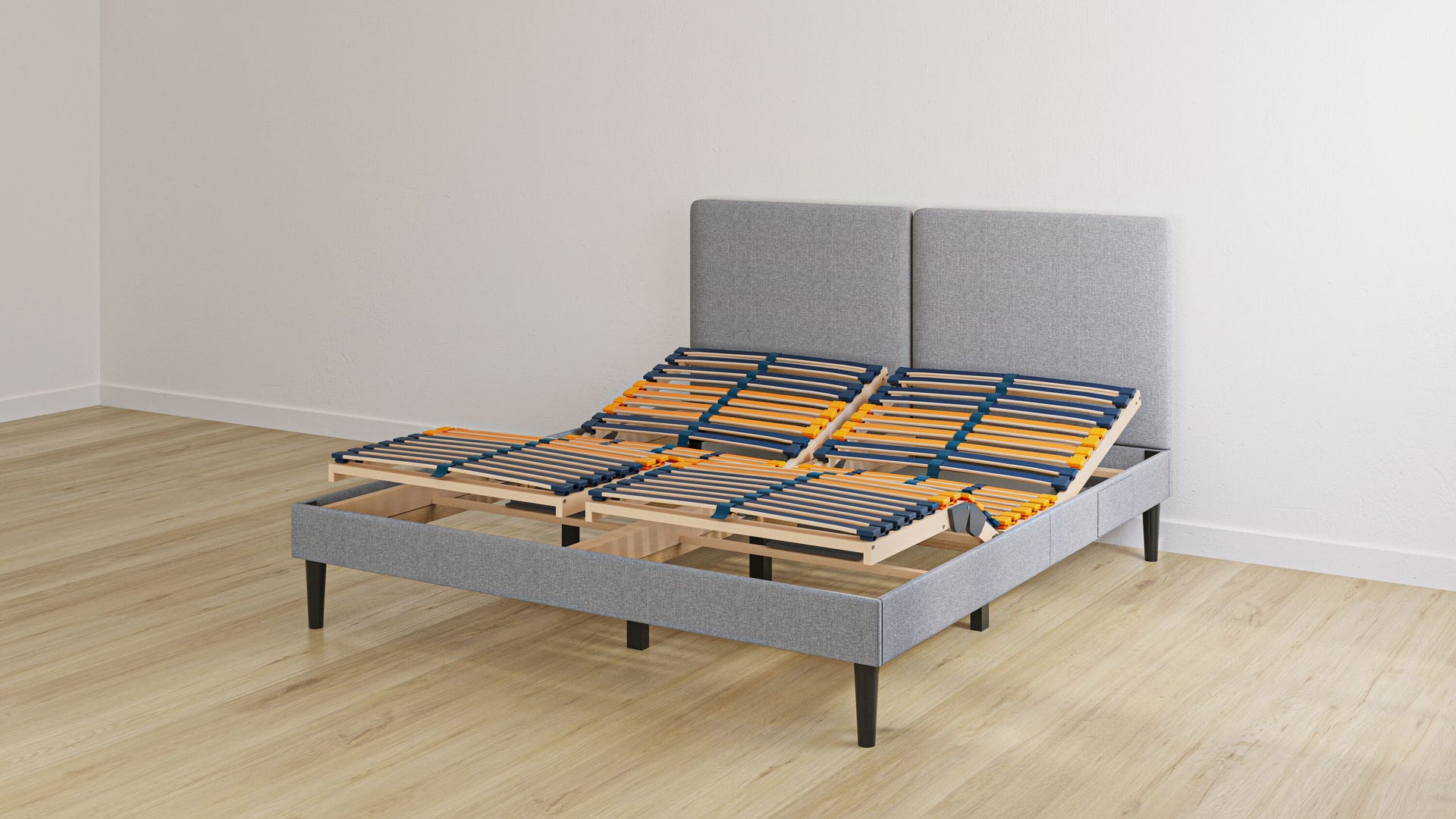 A front view of the Emma Premium Signature Bed with adjustable premium slats.