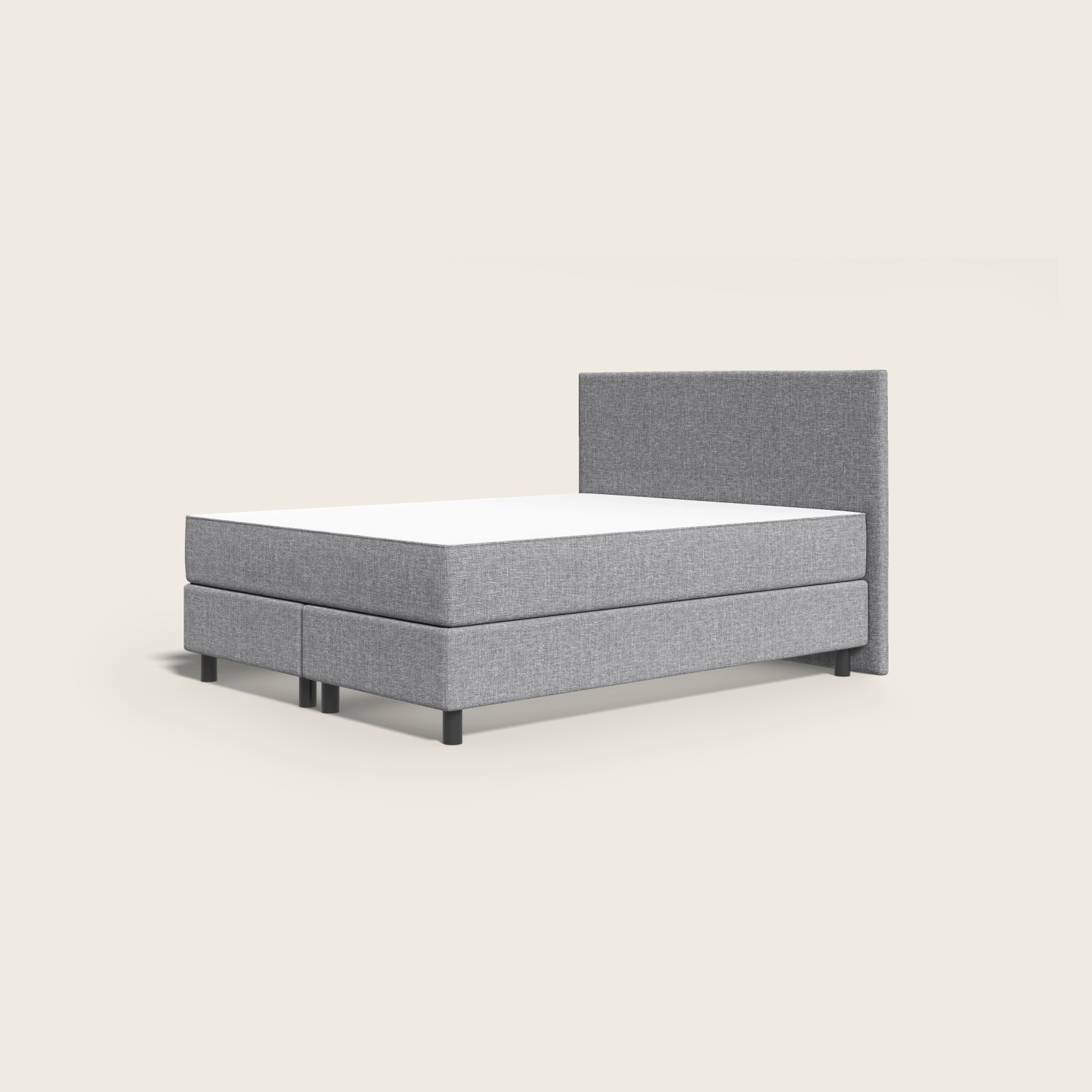 Emma Original Boxspringbett Komfort 180x210cm - hellgrau - Füße Holz - Kopfteil klassisch